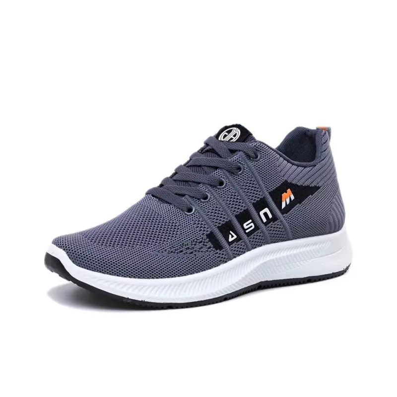 Yi Jiabao Anti Slip Wear Resistant Low Top Casual Running Shoes Men's Gray-0