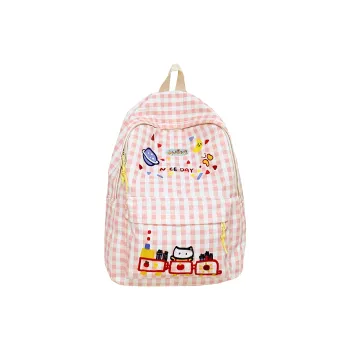 KAMLUI Nylon Fabric Backpack Unisex Pink