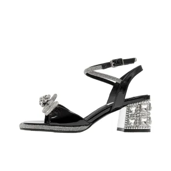 SHOESZOOO One Strap Sandals 6cm Women's Hepburn Black