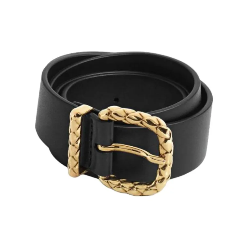 Bottega Veneta Calfskin Leather Belts Women's Black Width 3CM-0