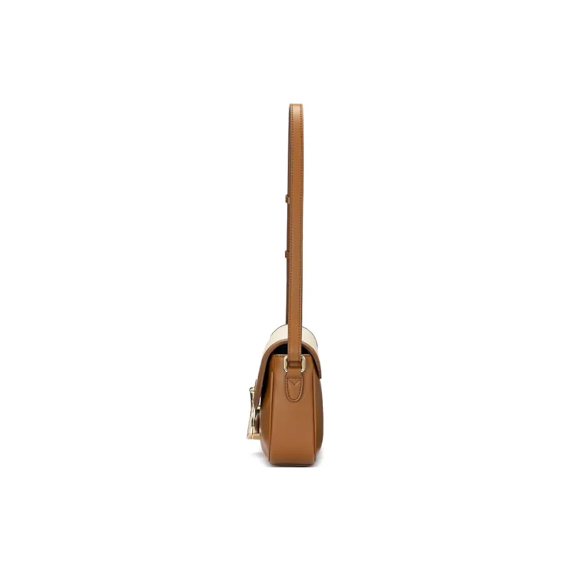 ROBERTA DI CAMERINO Sheepskin Mommy Bag, Shoulder Bag Regular Women's Midnight Blue/Gold Brown-12