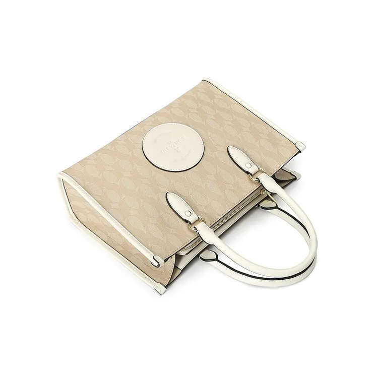Montagut PVC Tote Bag, Handbag Women's Ecru-3