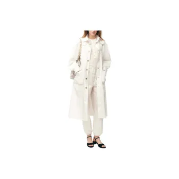 CHANEL Trench Coat Women's White