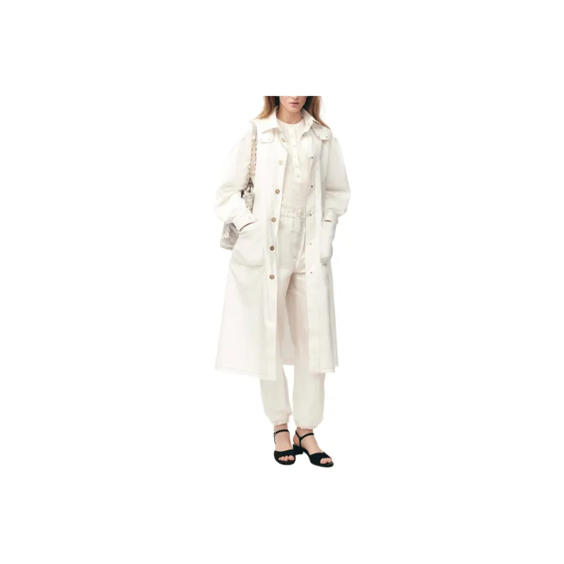 CHANEL Trench Coat Women's White-0