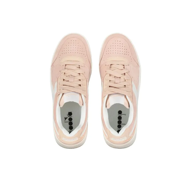 Diadora Anti Slip Wear Resistant Low Top Skateboard Shoes Women's Light Pink-2