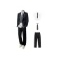 Navy Blue Coat+Shirt+Navy Blue Tie+Black Suit Pants