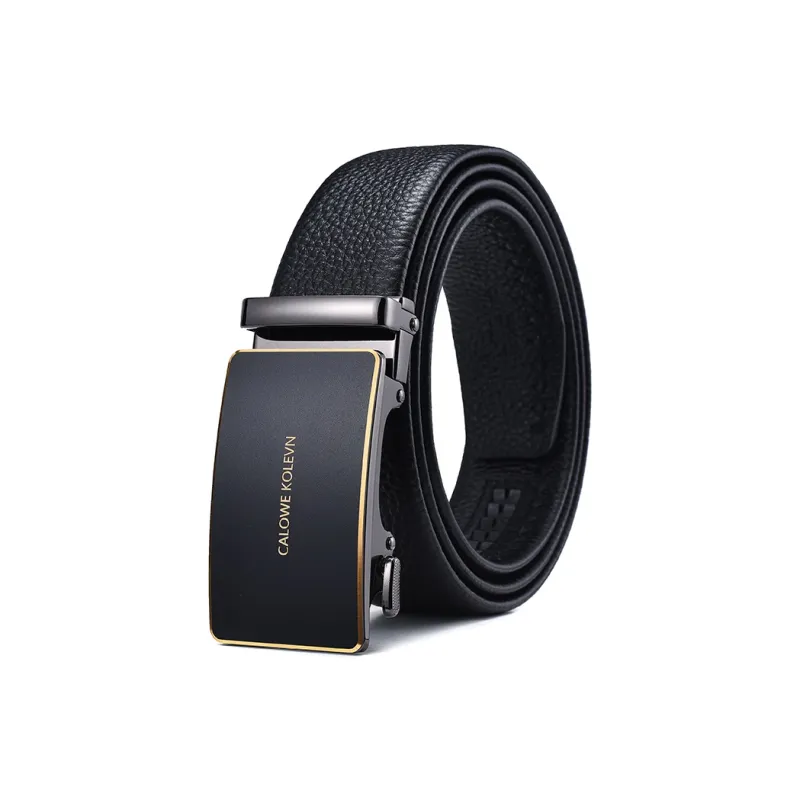 CALOWE KOLEVN Top Grain Cow Leather Belt Gift Box Set Men's 3.5cm-11