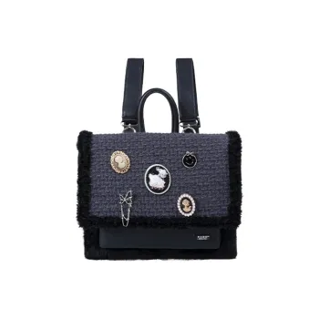 REBIRTH Microfiber Leather Backpack Regular Women's Blue/Black