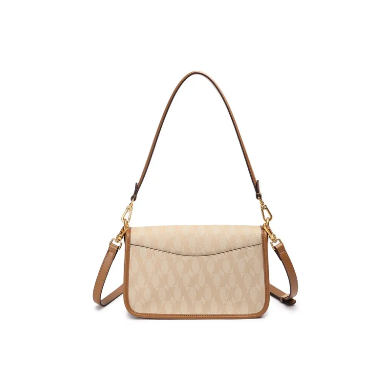 Montagut PVC For Microfiber Shoulder Bag Women's Beige Brown-3