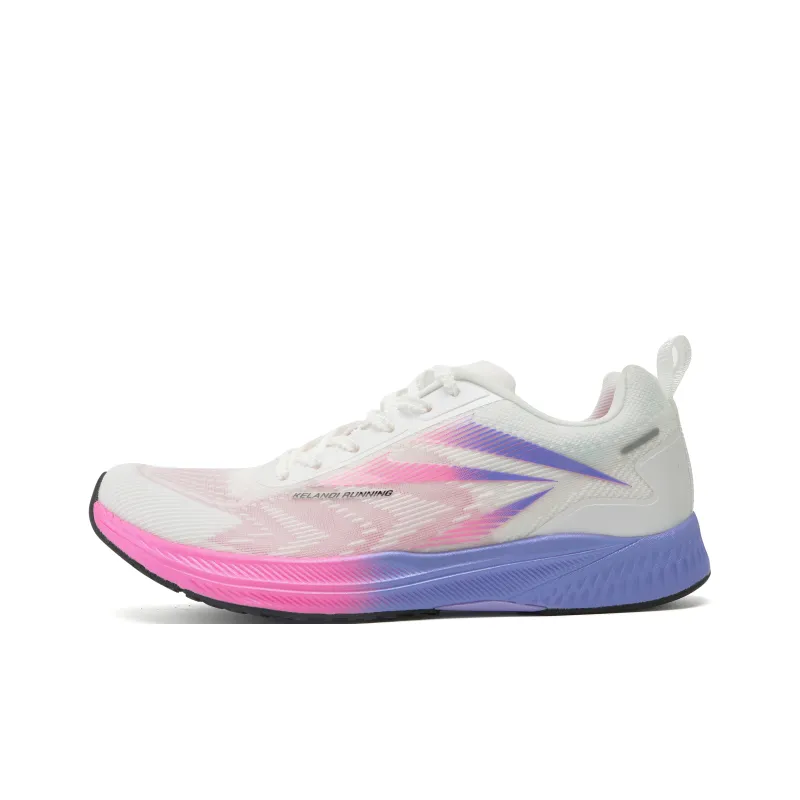 MANUEKLEAR Running Shoes Unisex Low Top Pink/Purple/Orange-4