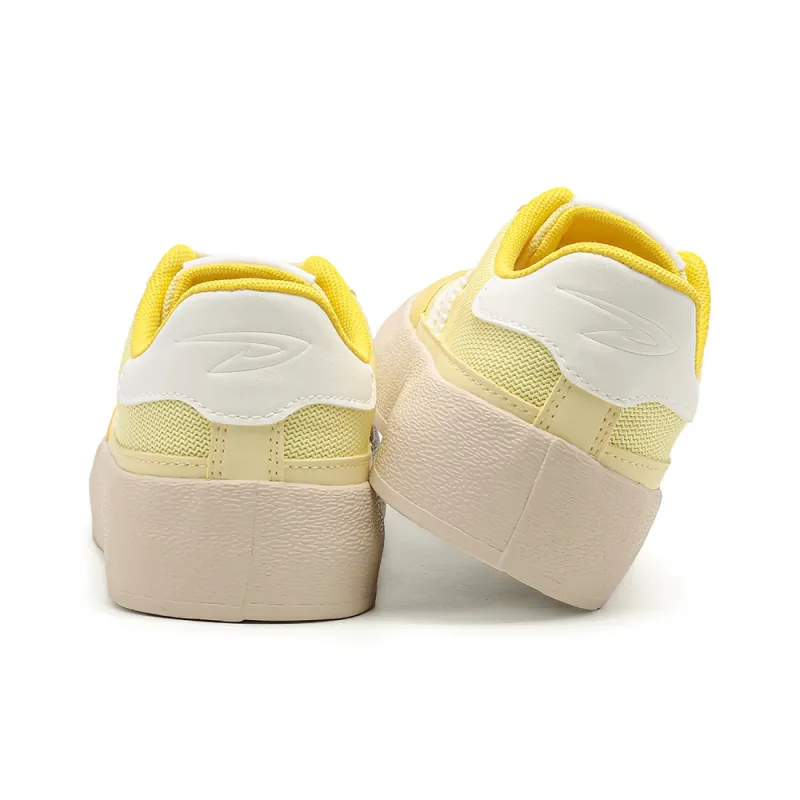 DEERWAY Height Increasing Abrasion Resistant Lightweight Breathable Slip Resistant Low Top Casual Shoes Women's Yellow-4