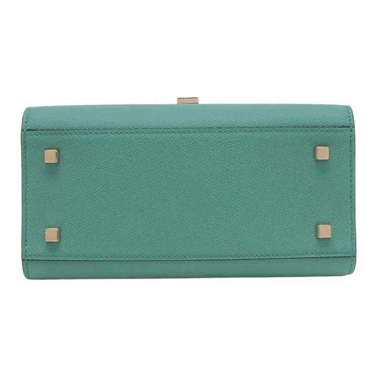 Valextra Iside Calfskin Shoulder Bag, Crossbody Bag, Handbag Mini Women's Lake Green-4