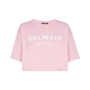 BALMAIN Logo print Cotton T shirt