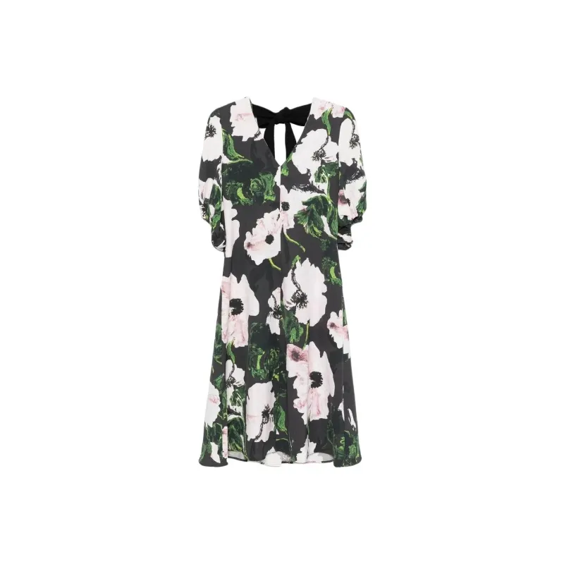 STINE GOYA Umber Windflower Volume sleeves Midi Dress-0