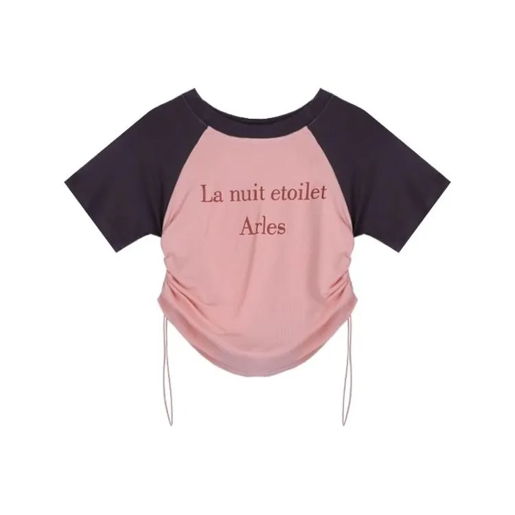 GOSO T Shirts Women's Pink & Gray-0