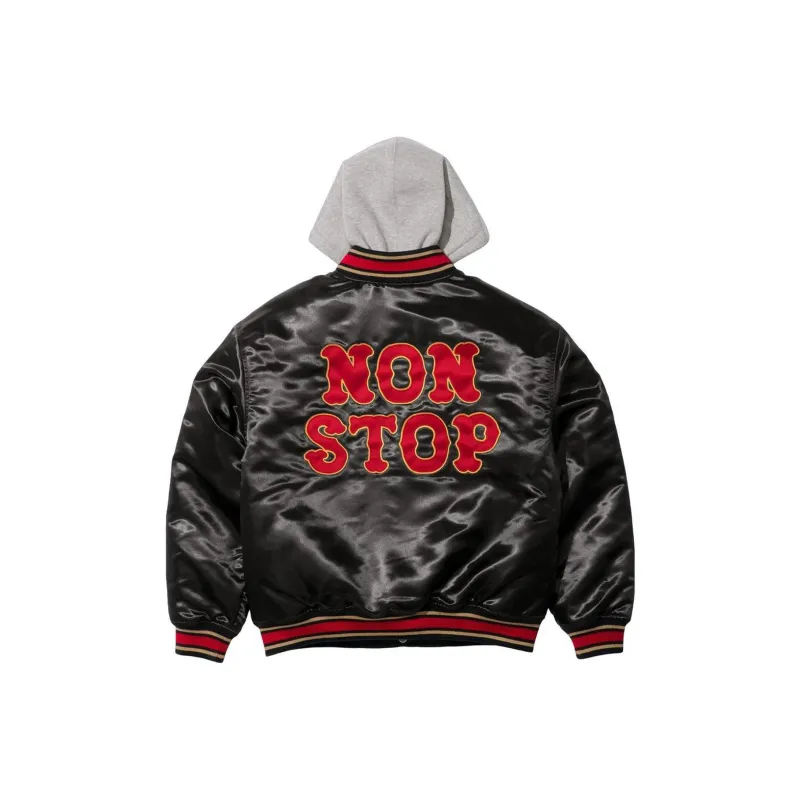 Supreme Homerun Satin Hooded Varsity Jacket-1