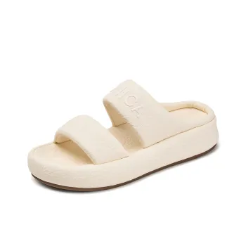 La Chapelle Quiet Slip Resistant Slide Slippers Women's Beige