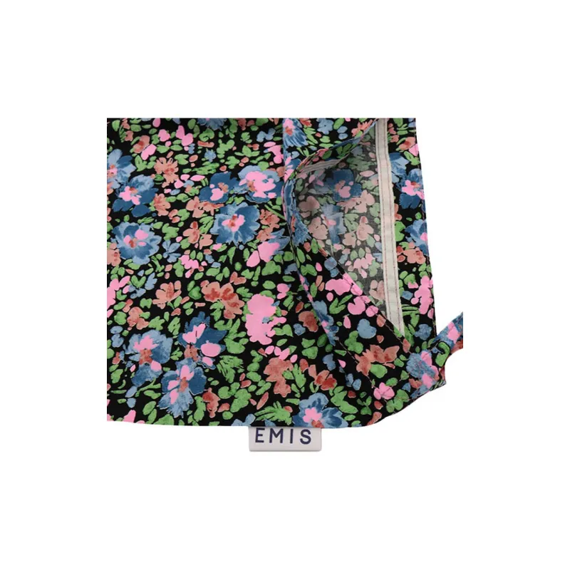 Emis Cotton Tote Bag, Shopping Bag, Shoulder Bag, Handbag Women's Painted Floral Black-1