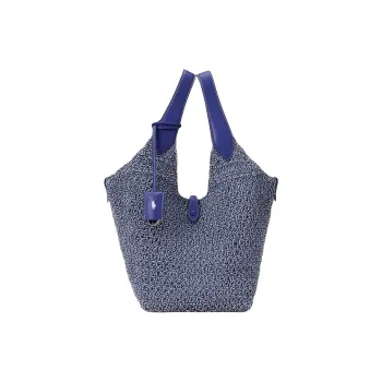 Polo Ralph Lauren Fabric Tote Bag, Shopping Bag, Handbag Women's Bright Blue & Optical White