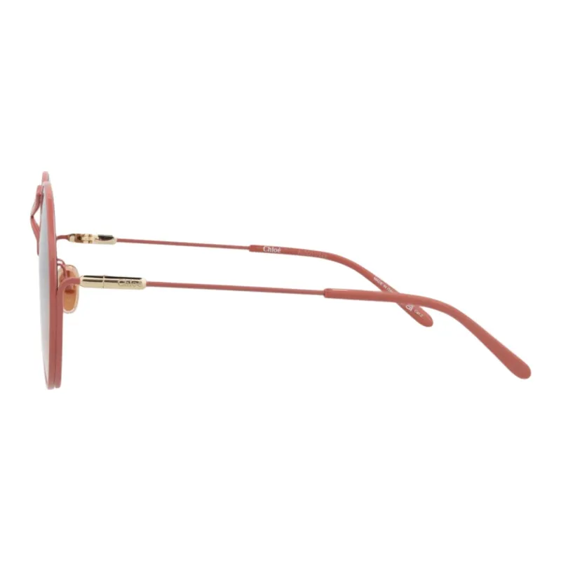Chloe Acetate Round Sunglasses Unisex Red-2