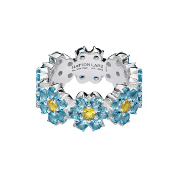 Hatton Labs Sterling Silver Rings Unisex Blue