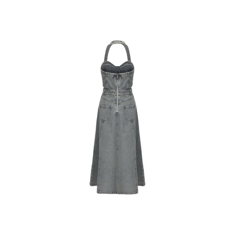 GIMING Slip Dresses Women's Blue-1