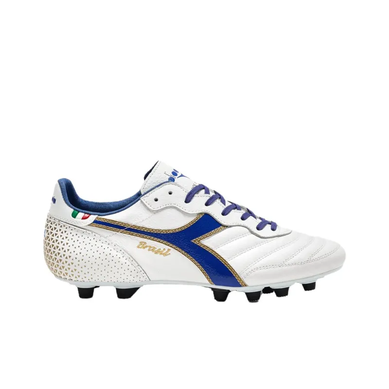Diadora FG Firm Ground Cushioning, Wear Resistant Soccer Shoes Men's White-1