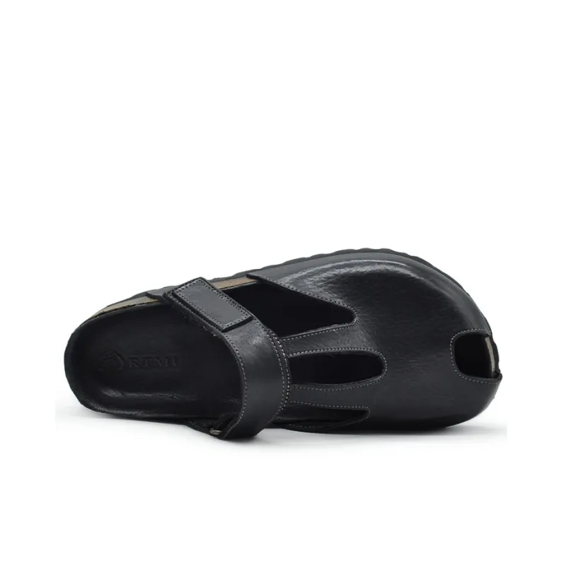 ARTMU Rubber Sole Quick Dry Closed Toe Slippers Women's Black-2