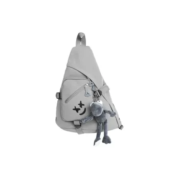 BAODIDAISHU Nylon Shoulder Bag, Crossbody Bag, Sling Bag Unisex Gray/Black/White