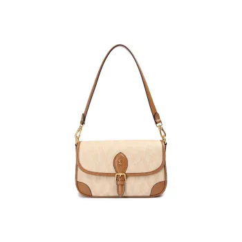 Montagut PVC For Microfiber Shoulder Bag Women's Beige Brown