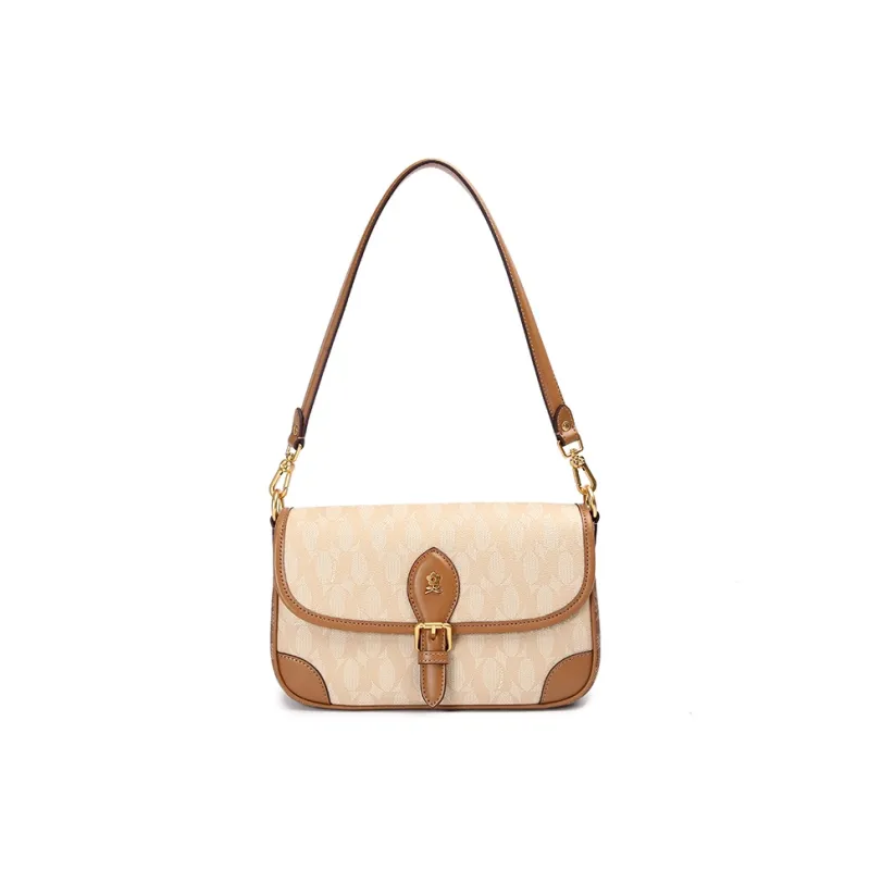 Montagut PVC For Microfiber Shoulder Bag Women's Beige Brown-0