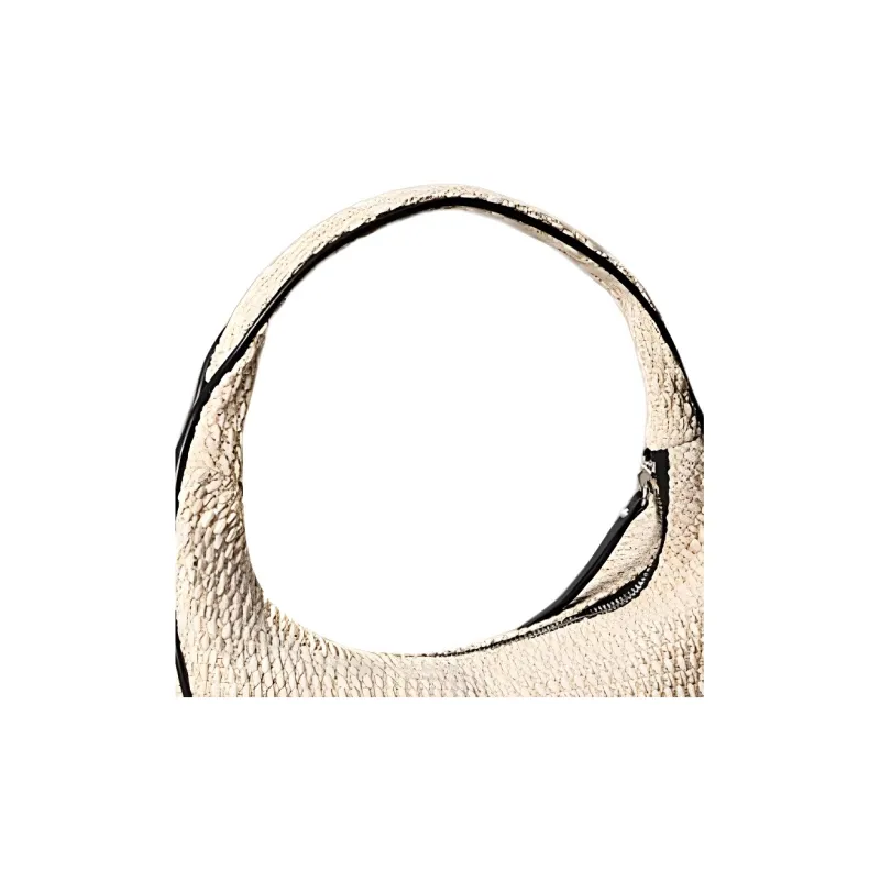 CALVIN KLEIN Raffia Straw Woven Shoulder Bag Women's Beige-4