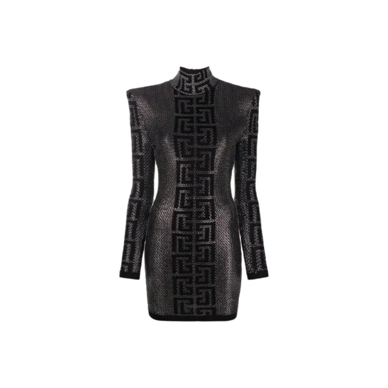 BALMAIN Long Sleeved Dresses Women's Black-0