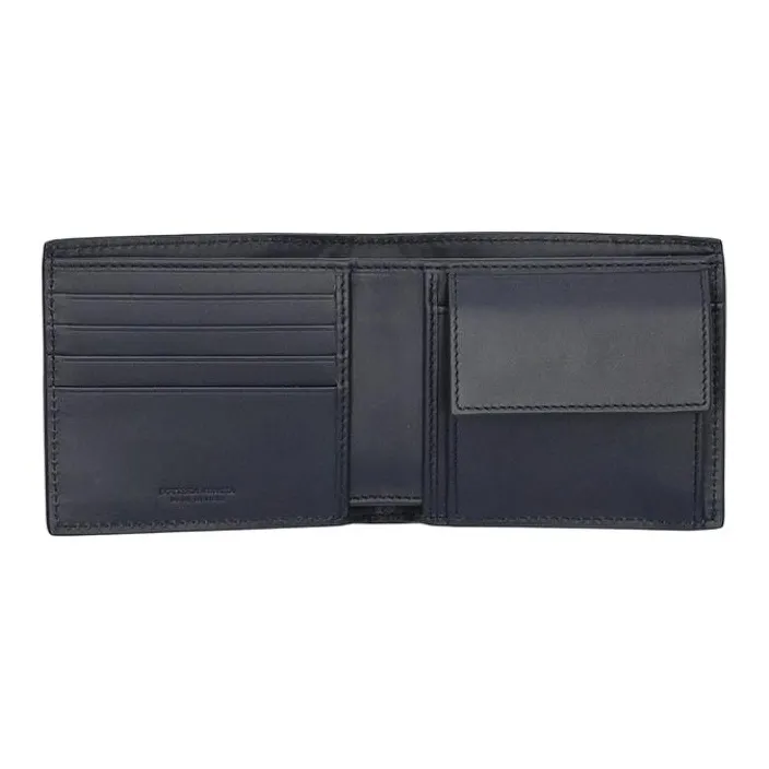 Bottega Veneta Intrecciato Leather Wallet Men's Marine Blue-2