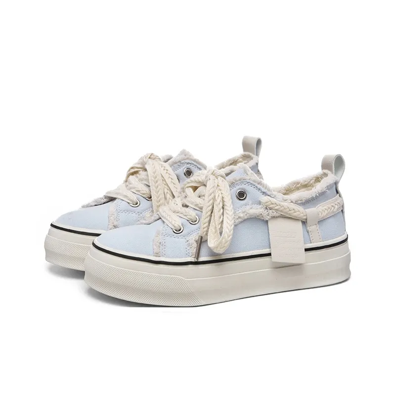 Ordifen Low Top Canvas Shoes Women's Light Blue-1
