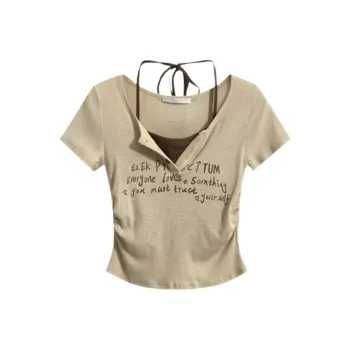 YGPRW T Shirts Women's Khaki