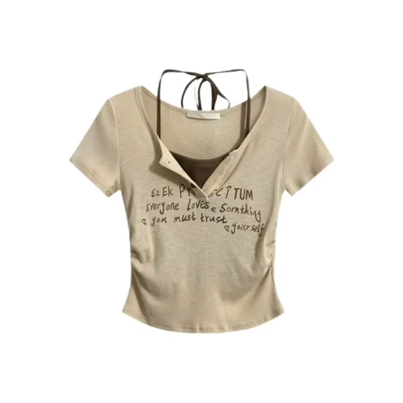 YGPRW T Shirts Women's Khaki-0