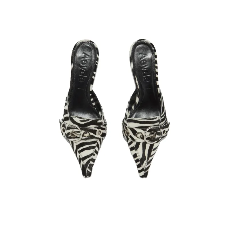 Aeyde 35mm Danielle Zebra print Pointed Mules Women's-3