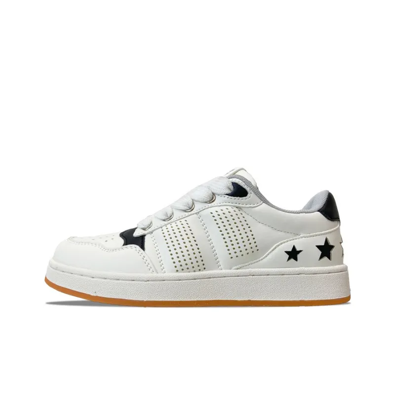 MQGAll Slip Resistant, Abrasion Resistant, Breathable Low Top Skateboard Shoes Unisex White Black-0