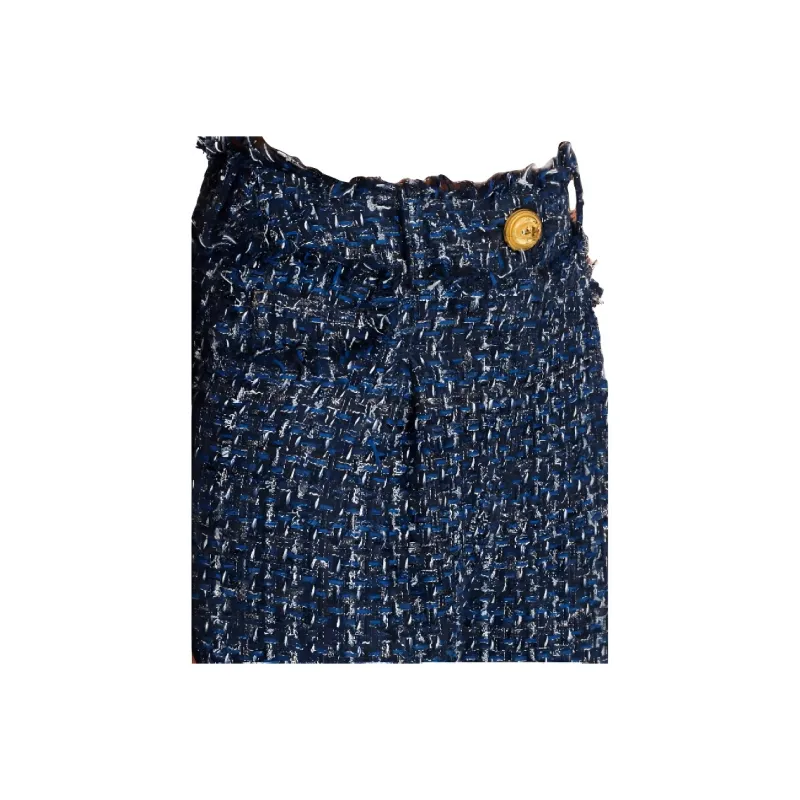 BALMAIN High Waist Tweed Shorts-3