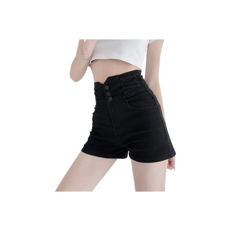 HTHK Denim Shorts Women's Black-0