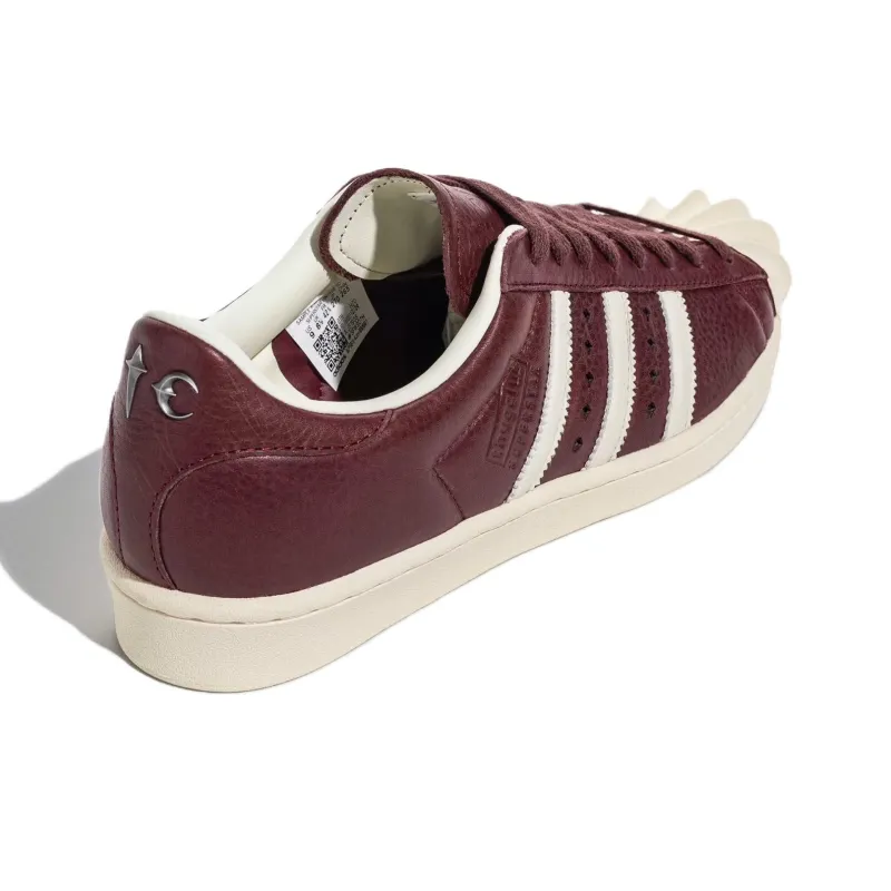 THUG CLUB x Adidas Originals SUPERSTAR Anti Slip Wear Resistant Low Top Skateboard Shoes Unisex Burgundy-4