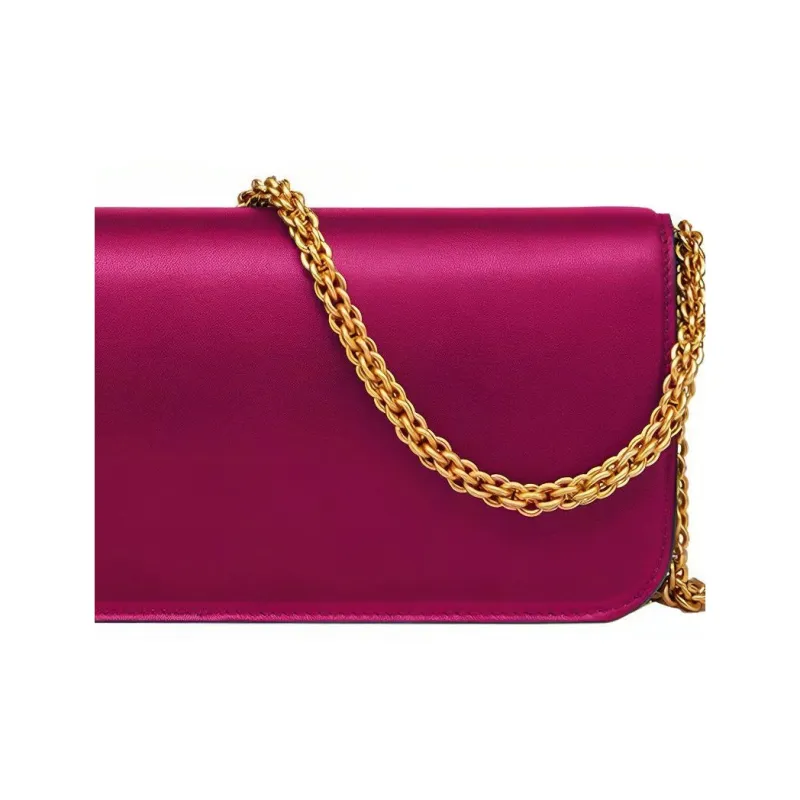 Valentino Locò Calfskin Baguette Bag Shoulder Bag Crossbody Bag Handbag Regular Women's Rose Red-3