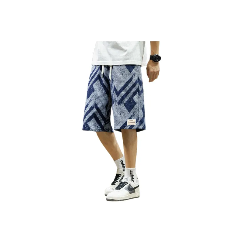 Tonlion Denim Shorts Unisex Gray Blue-0