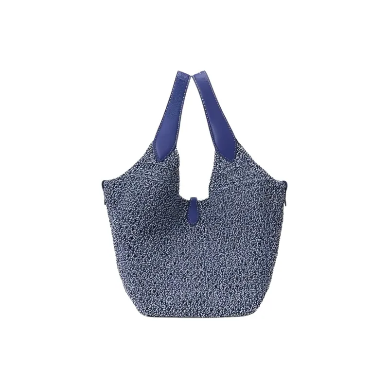 Polo Ralph Lauren Fabric Tote Bag, Shopping Bag, Handbag Women's Bright Blue & Optical White-2