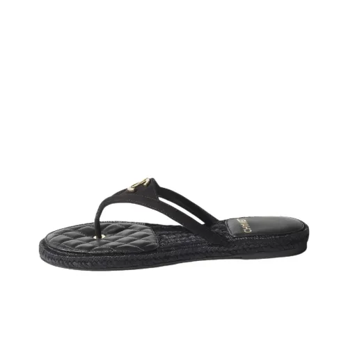 CHANEL Coco Flip Flops Women's Black