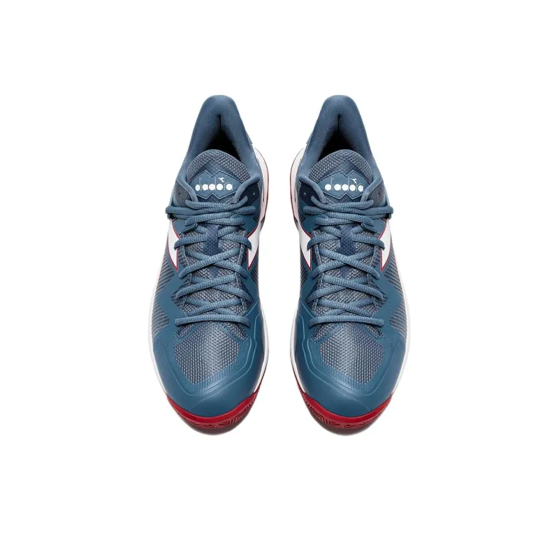 Diadora Anti Slip Wear Resistant Low Top Tennis Shoes Men's Marine Blue-3