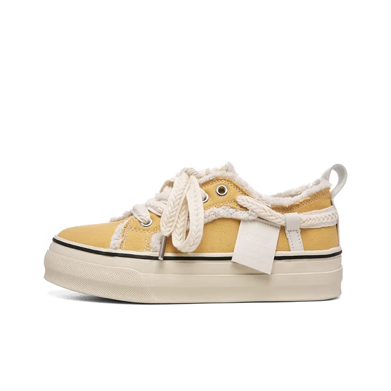 Ordifen Low Top Canvas Shoes Women's Yellow-0
