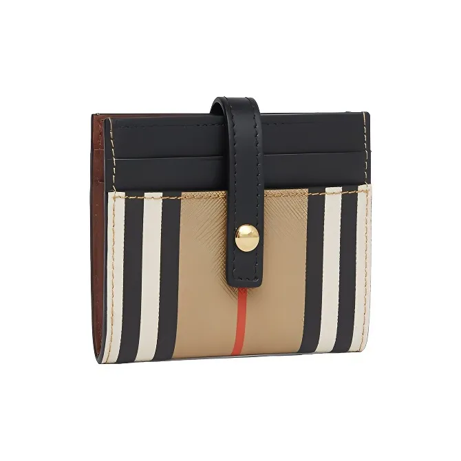 Burberry Cotton Card Holder Women's Beige-2