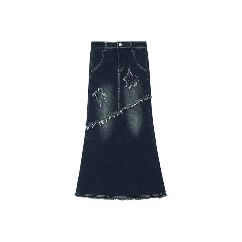 YEARNED Denim Long Skirt Women's-0